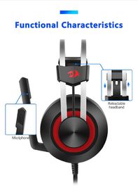 Popular Redragon H601 USB Desktop Computer Accessories Headphone Headset Gamer 7.1